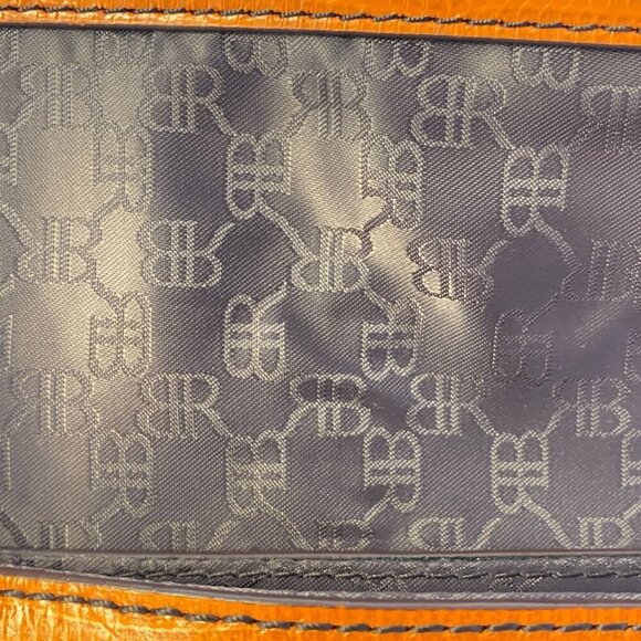 Vintage Banana Republic Orange Lizard Print Leather Baguette Clutch With Gold Ha - Picture 6 of 12